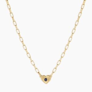 Gorgana Birthstone Elegant Gold and blue sapphire Heart Necklace
